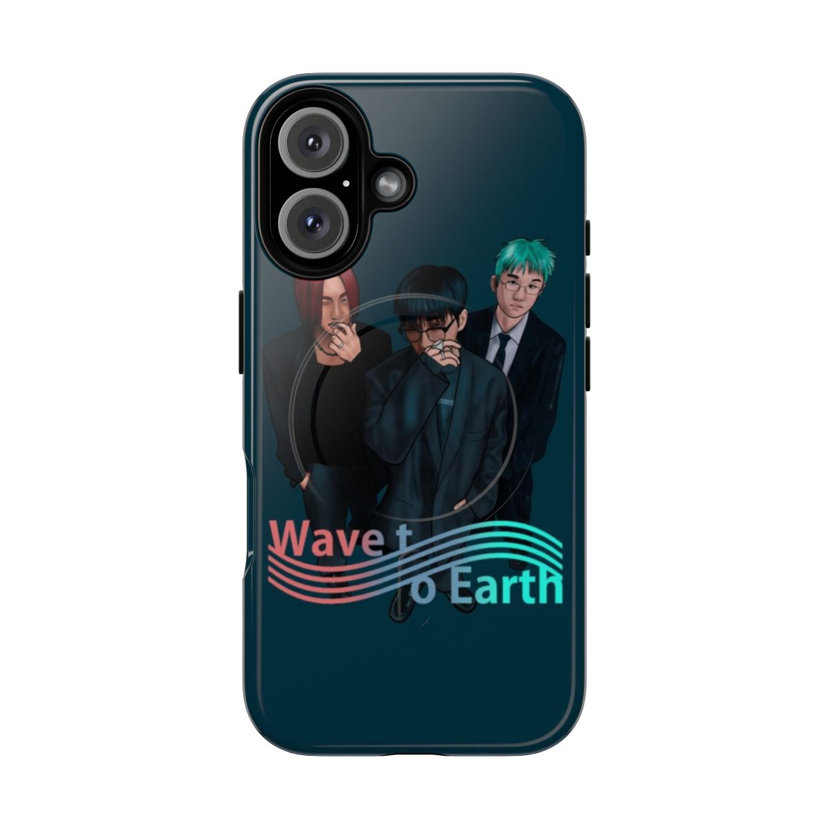 Colorful logo magnetic tough phone case for fans of the Korean indie band Wave to Earth