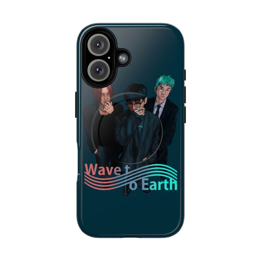 Colorful logo magnetic tough phone case for fans of the Korean indie band Wave to Earth