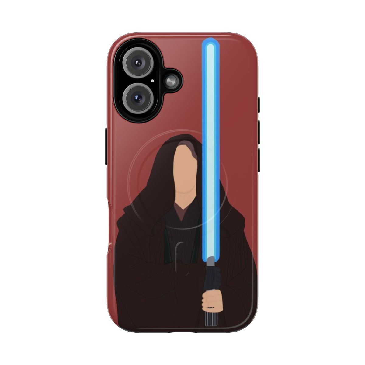 A magnetic phone case featuring Anakin Skywalker holding a lightsaber from the Star Wars universe.