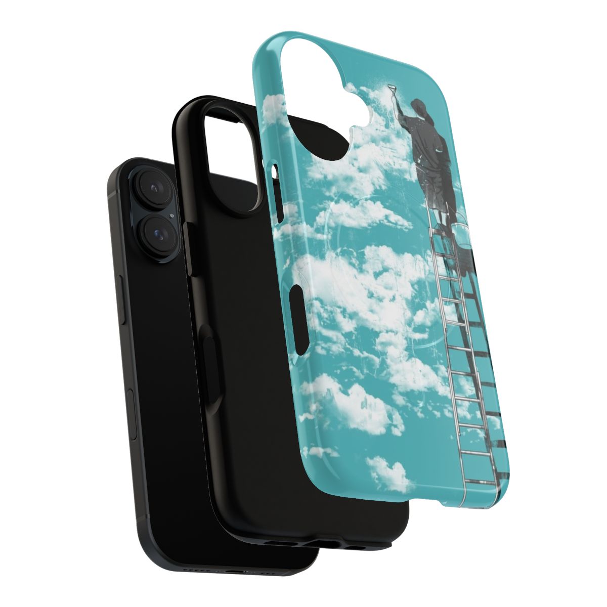 Optimist magnetic tough phone case with surreal, sky, and street art design - Layers