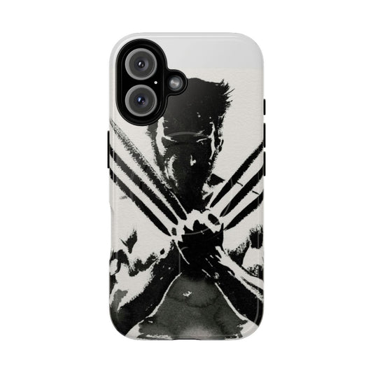 Durable magnetic phone case with Wolverine-inspired design