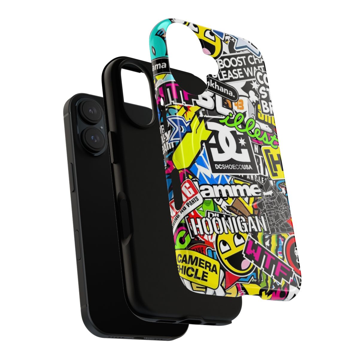 Sticker-Themed Magnetic Tough Phone Case - Layers