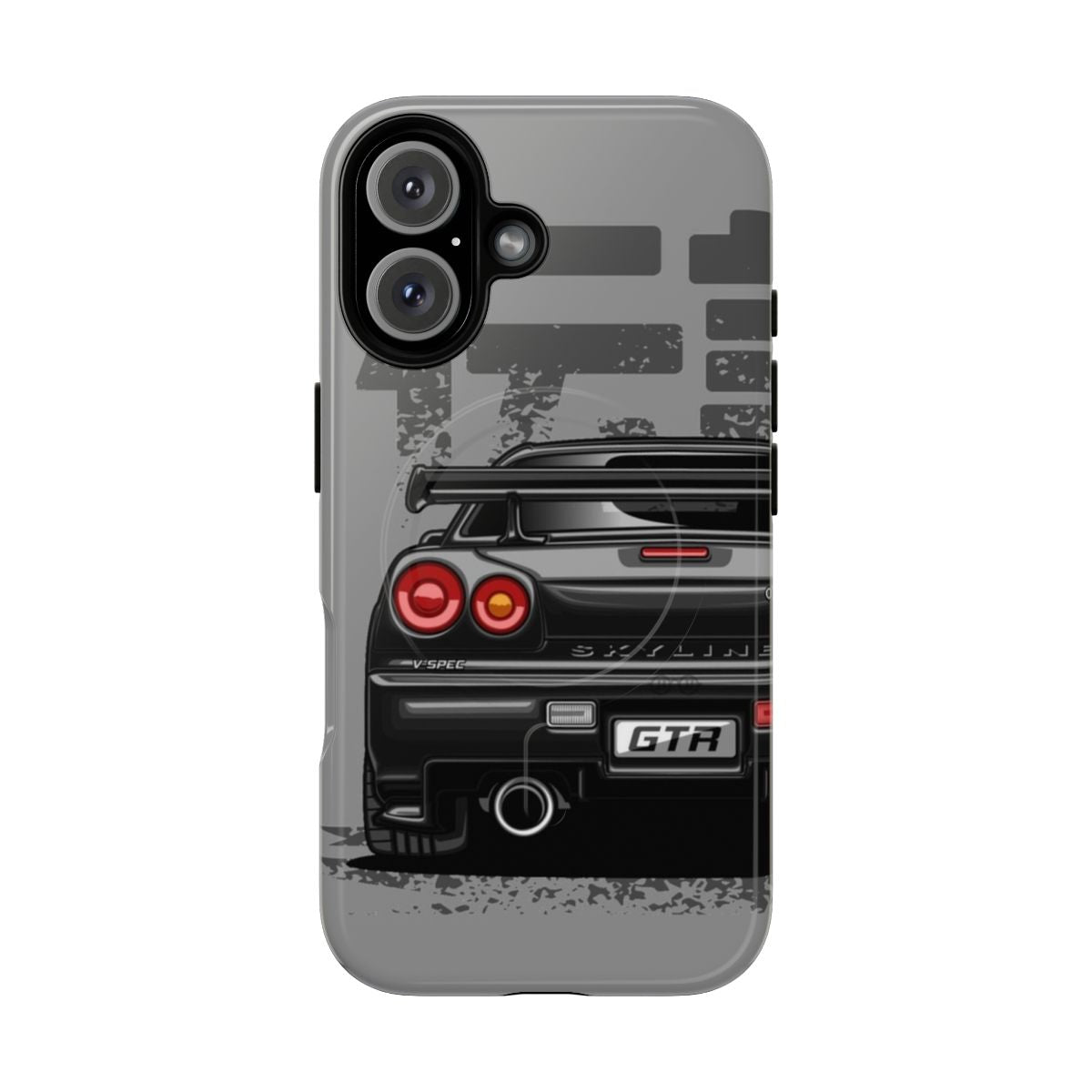 Magnetic tough phone case with Nissan Skyline GTR R34 design