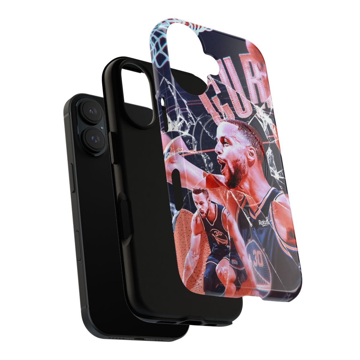 Customizable phone case featuring artwork and graphics of Stephen Curry, the renowned NBA basketball player. - Layers