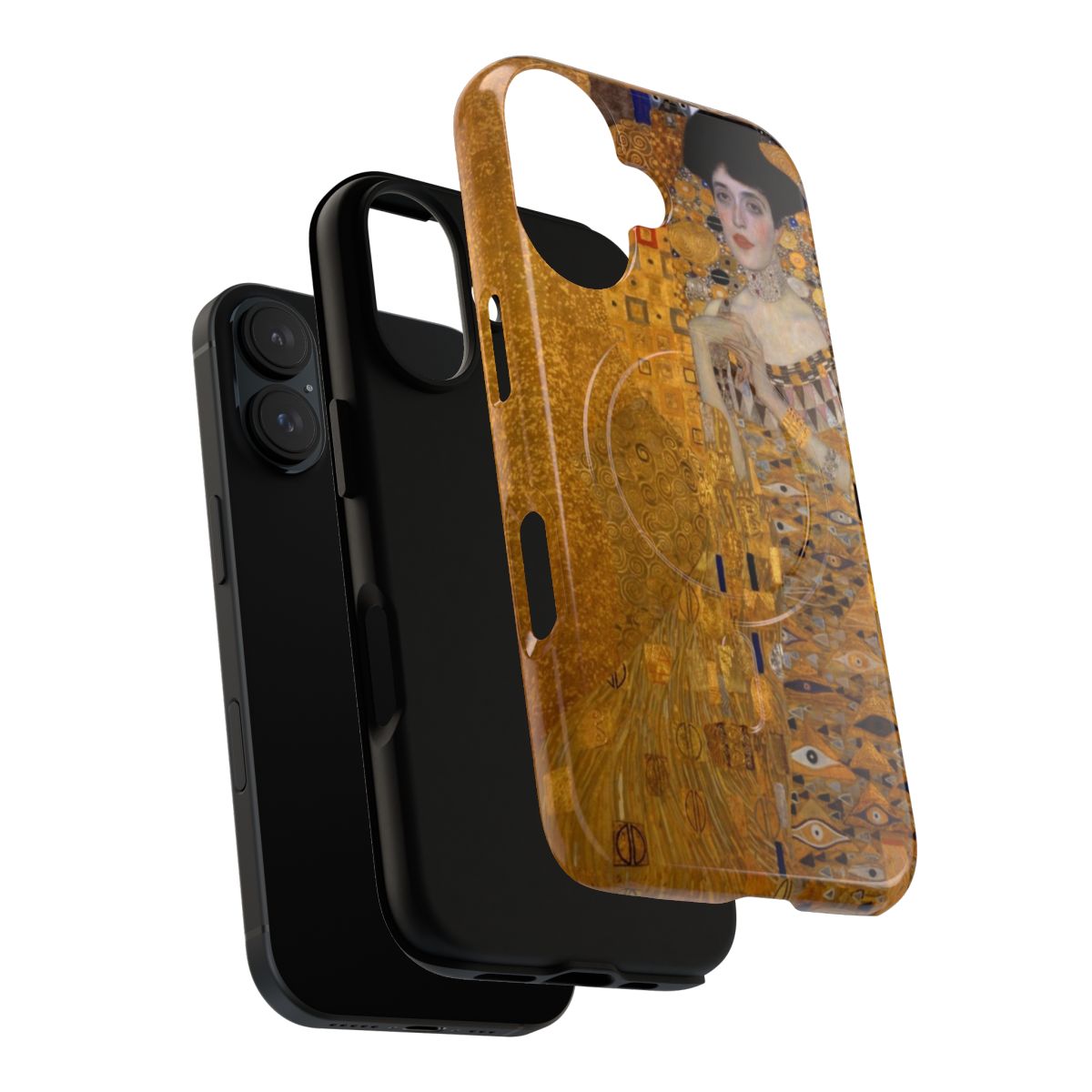 Magnetic phone case featuring Gustav Klimt's iconic painting "The Kiss" and "Lady in Gold" design. - Layers