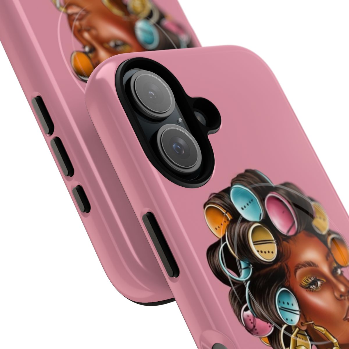 Roller Set Babygirl Magnetic Tough Phone Case with Stylish 90s Black Girl Art and Melanin Illustration - Detail