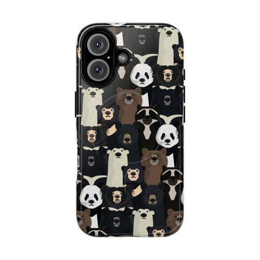 Phone cases featuring a vibrant pattern of bears from around the world.