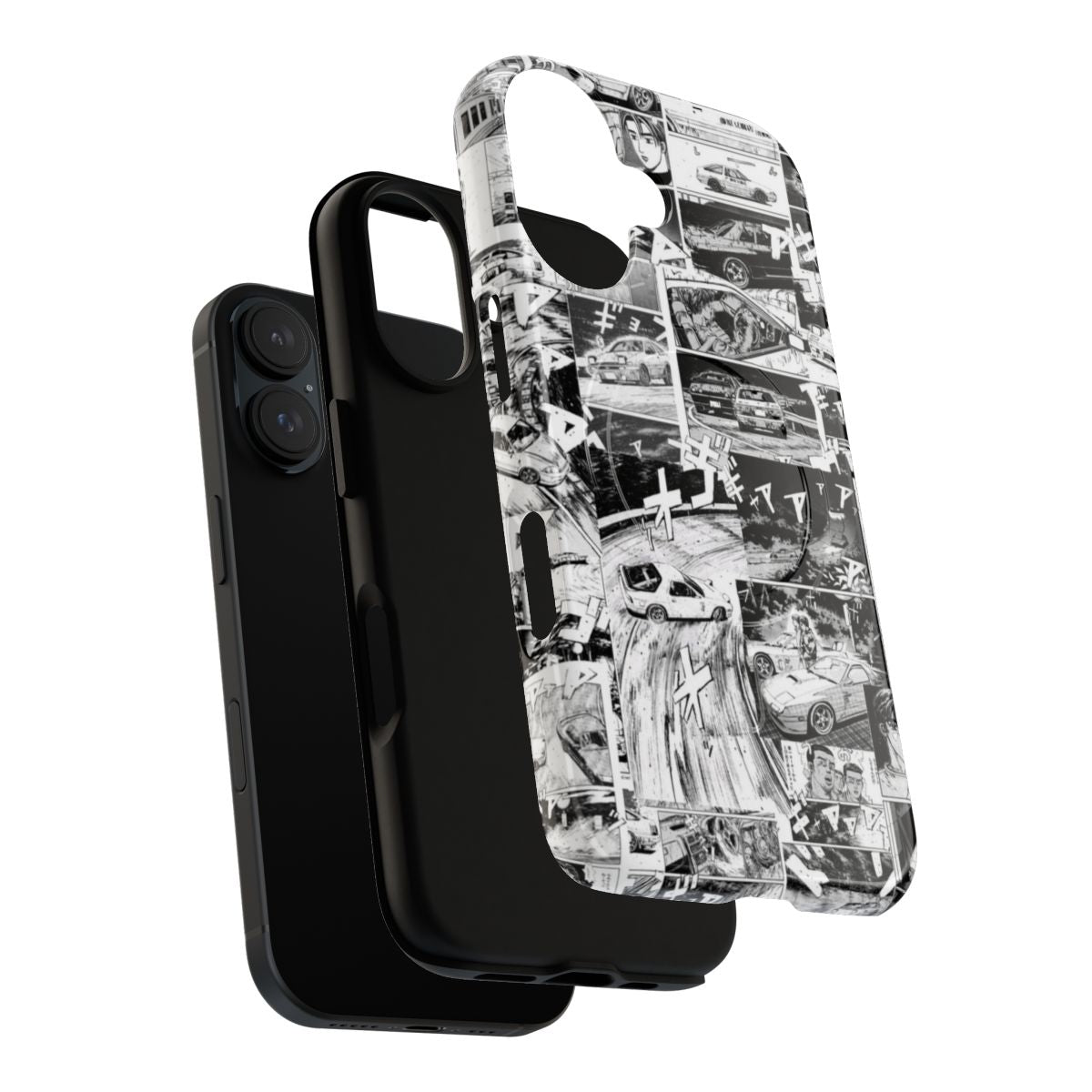 Customizable magnetic tough phone case with Initial D-inspired design - Layers