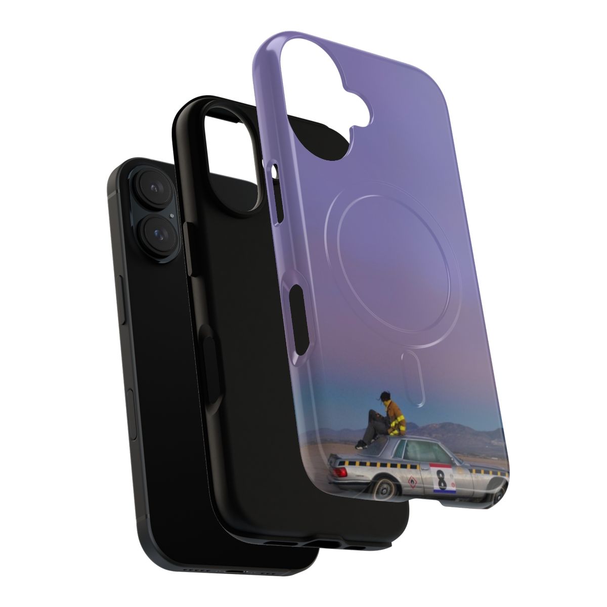 Magnetic tough phone case with 'Testing' inspired design - Layers