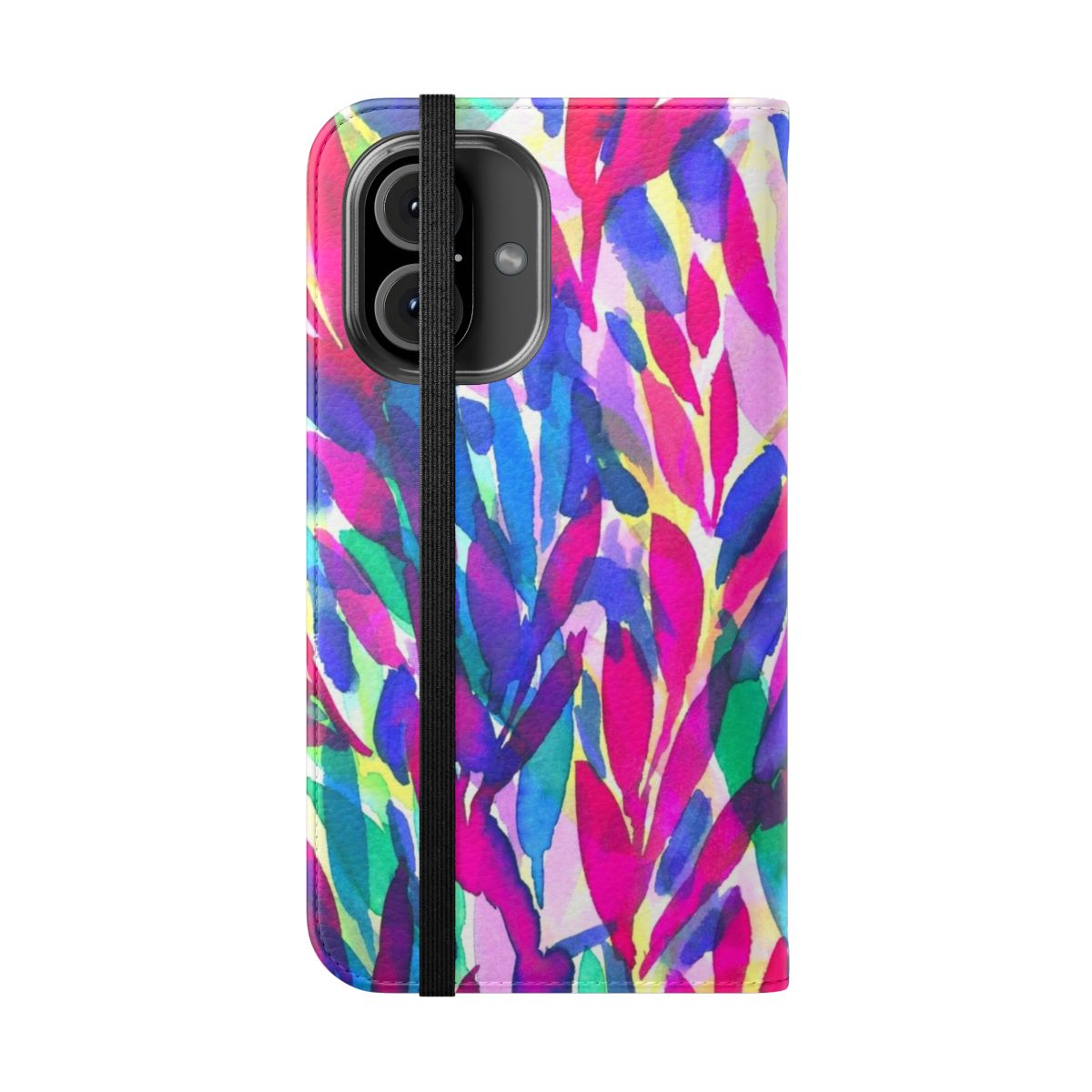 Vibrant tropical abstract watercolor design phone case - Folded Front