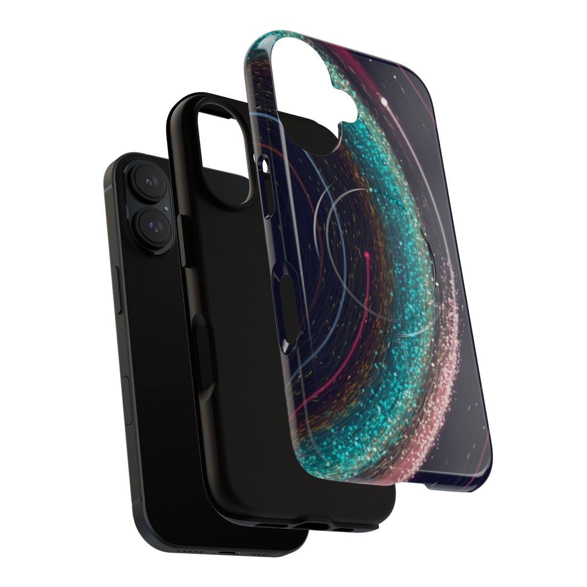 Phone case featuring a detailed map of the solar system and asteroids - Layers