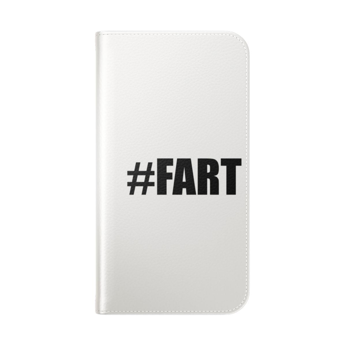 Funny fart flip cover phone case with bathroom and toilet humor design - Folded Back