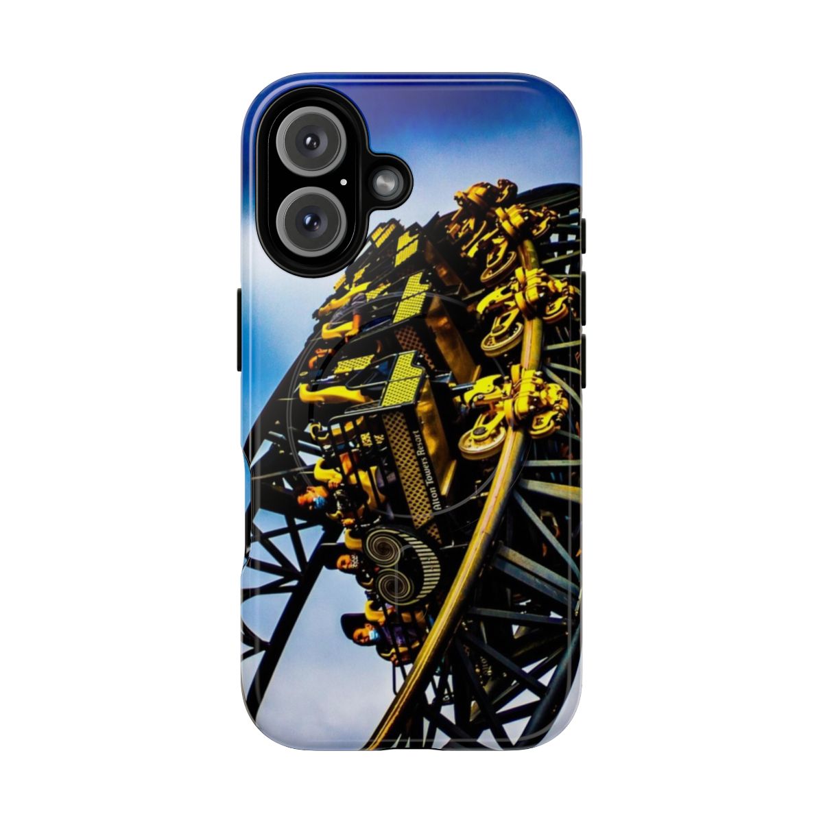 Magnetic phone case with a thrilling rollercoaster design