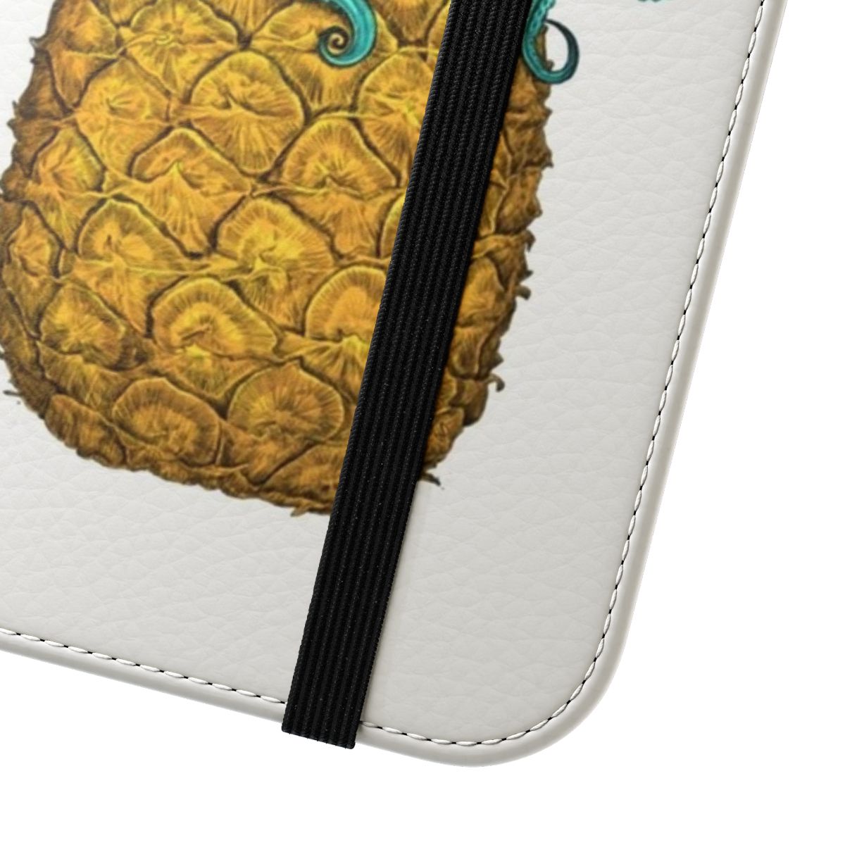 Tropical phone case with pineapple and octopus design - Close Up