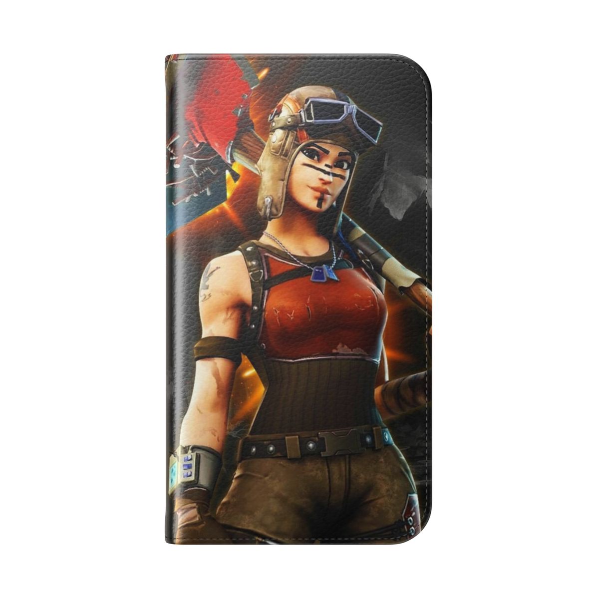 Renegade Raider-inspired flip phone case with premium protection - Folded Back