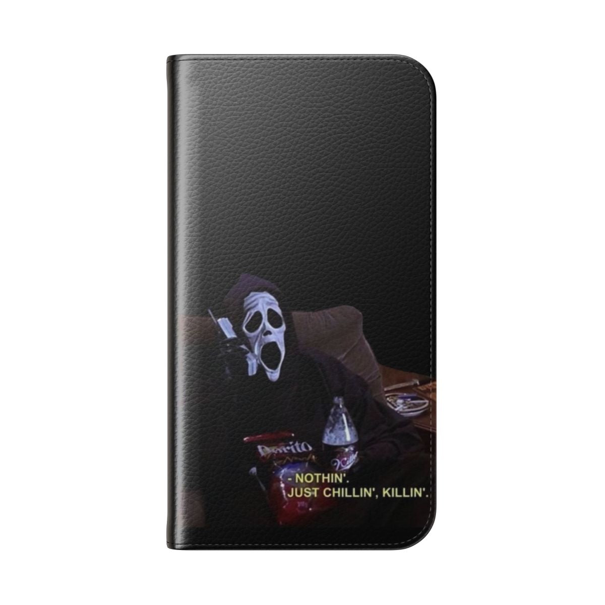 Horror thriller suspense flip phone case design - Folded Back