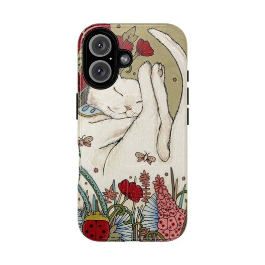 Poppy and ladybug design on a durable, magnetic phone case