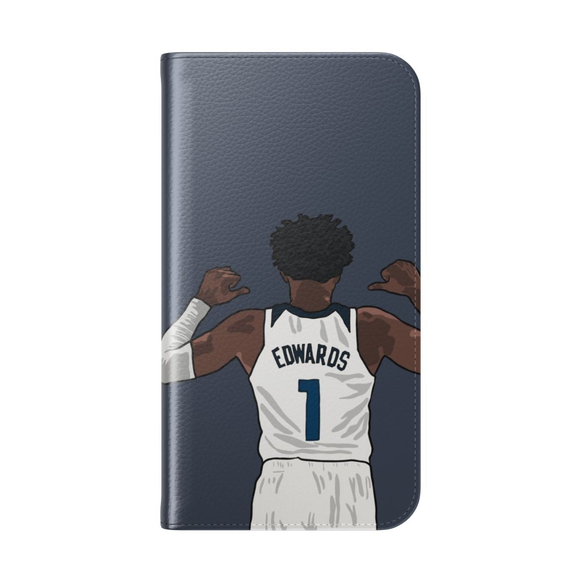 Basketball-themed phone case featuring Anthony Edwards, star player of the Minnesota Timberwolves - Folded Back