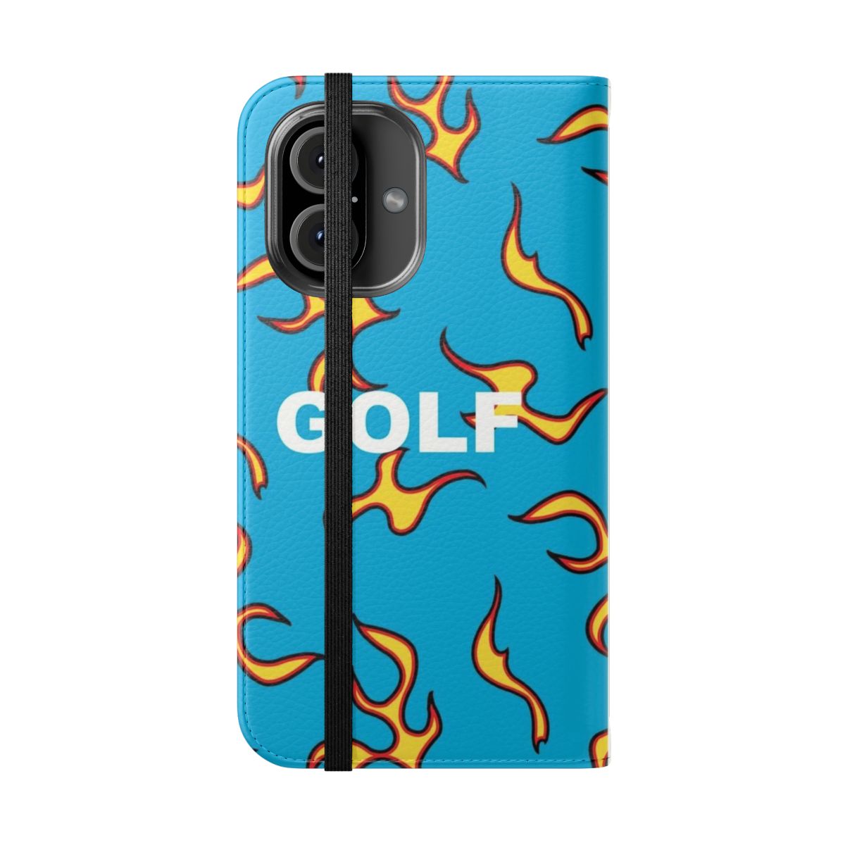 Stylish flame-inspired phone case for fans of Tyler the Creator and Golf Le Fleur - Folded Front