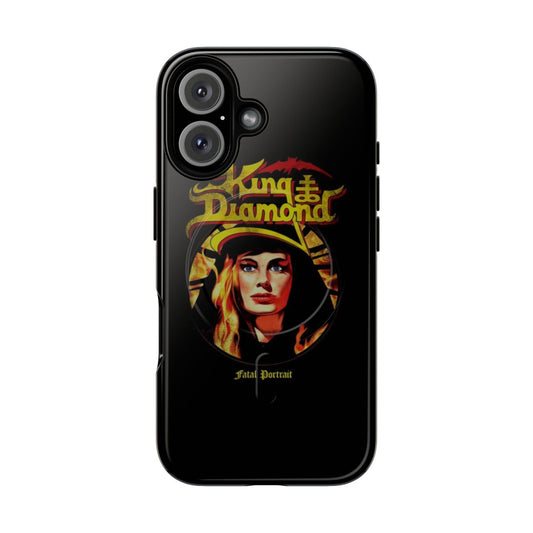 Magnetic tough phone case featuring a King Diamond-inspired design for heavy metal fans