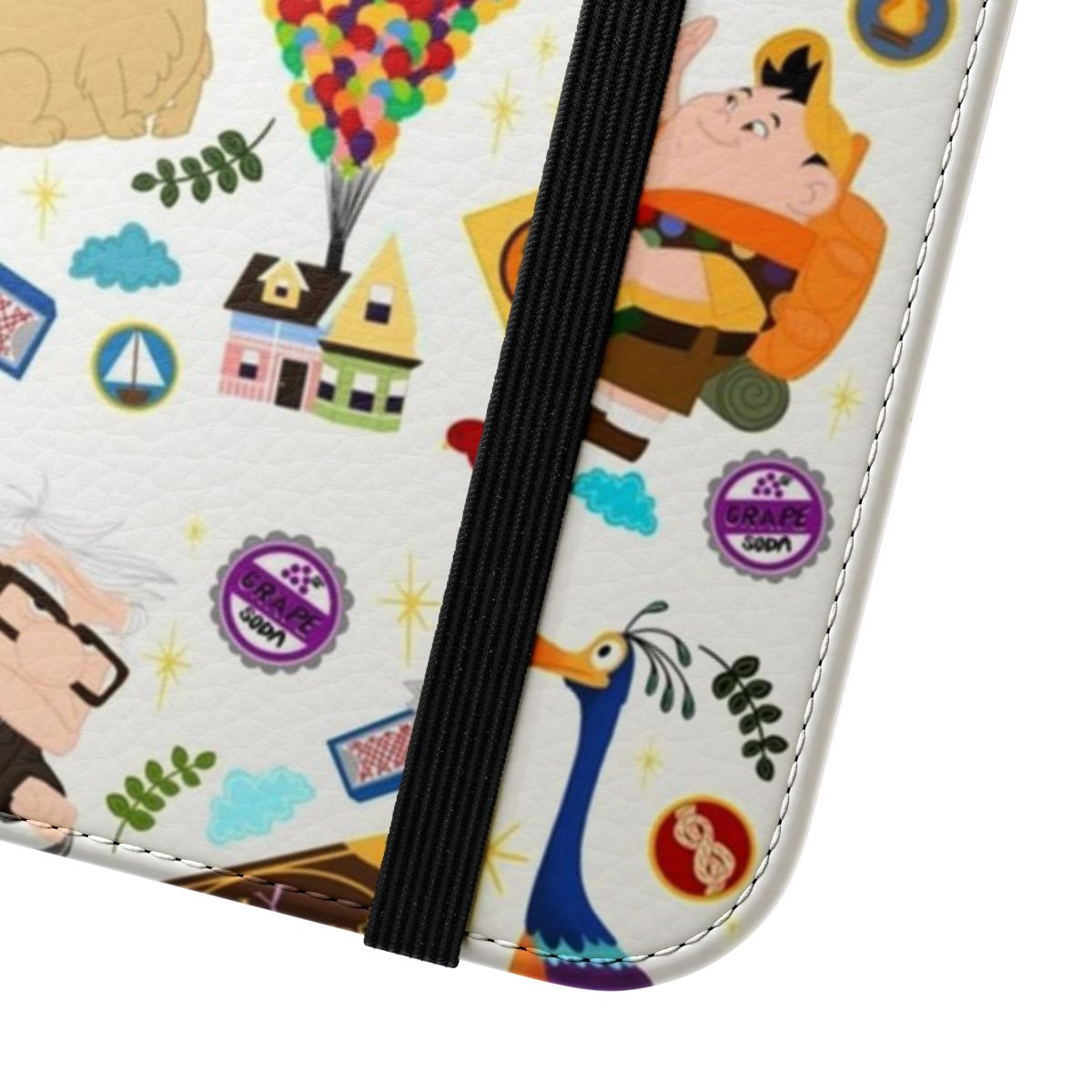 Flip cover phone case with illustrations inspired by the Pixar movie "Up" - Close Up