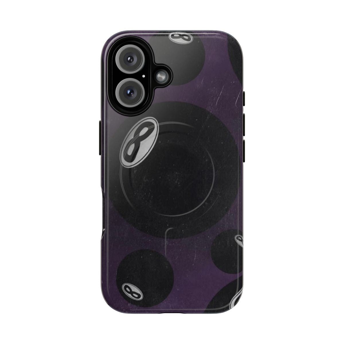 Magnetic phone case featuring the iconic Magic 8-Ball design, perfect for Mac Ayres enthusiasts.