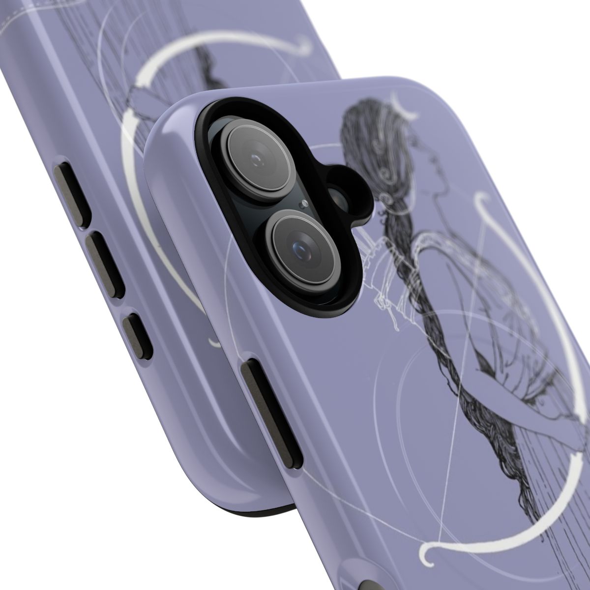 Artemis-inspired magnetic tough phone case with Greek mythology design - Detail