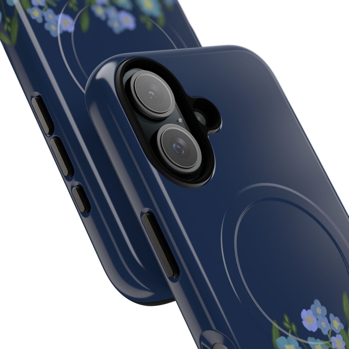 Forget-Me-Not Floral Phone Case with Magnetic Closure - Detail