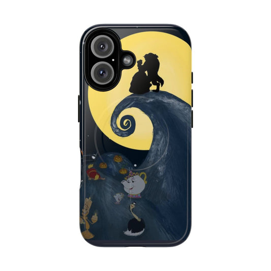 Disney-Inspired Magnetic Tough Phone Case featuring Beauty and the Beast and Nightmare Before Christmas characters