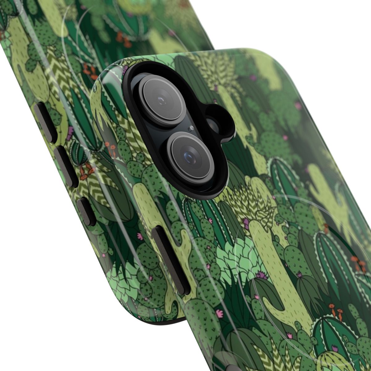 Cactus pattern phone case with magnetic closure - Detail