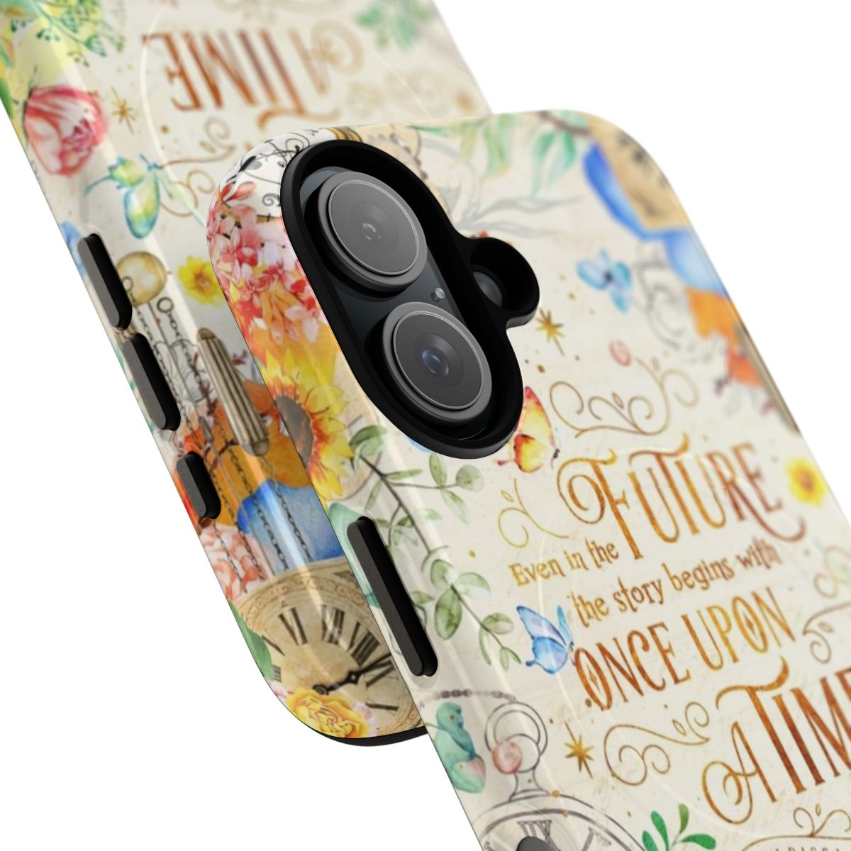 Vintage floral and botanical phone case with magnetic closure and tough protection - Detail