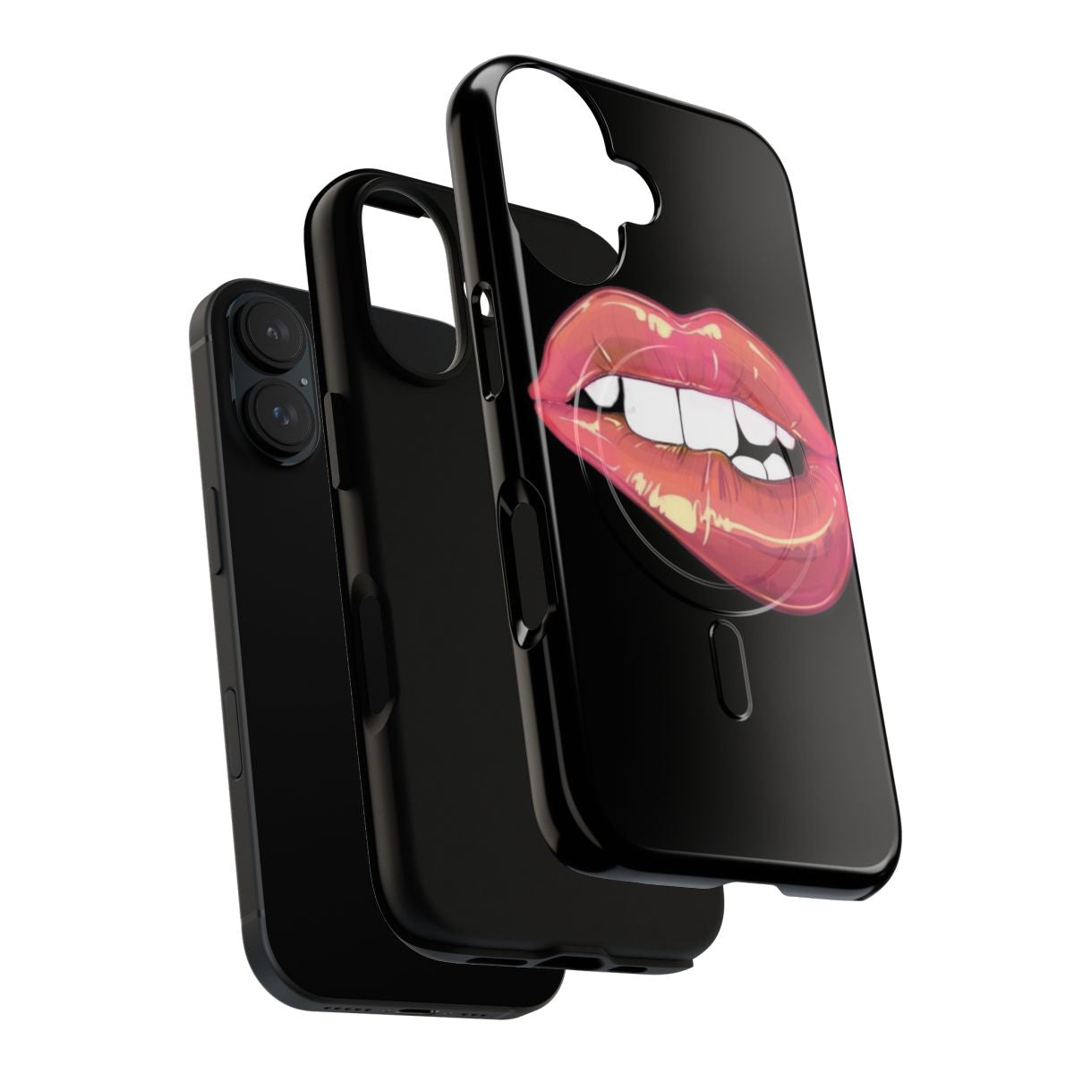 A stylish and durable magnetic phone case featuring a lip design, perfect for women. - Layers