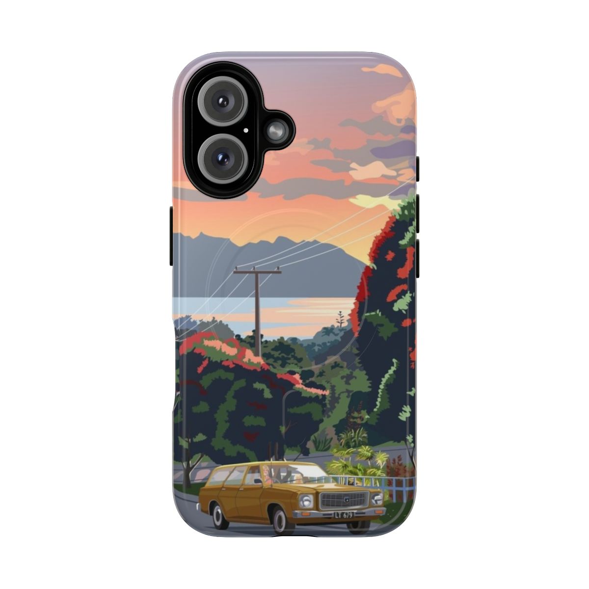 Magnetic tough phone case featuring a scenic road to Leigh on Great Barrier Island, New Zealand.