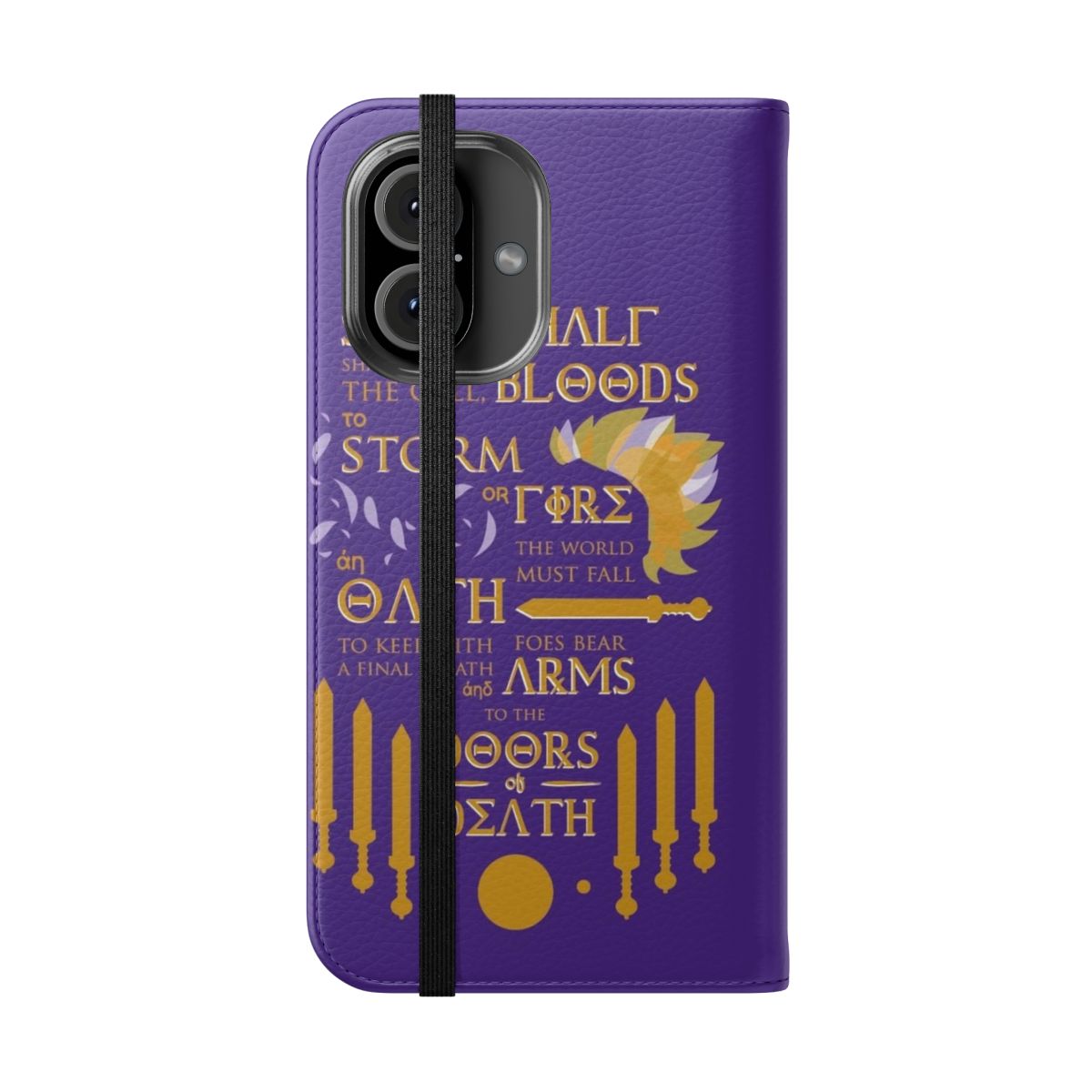 Flip cover phone case inspired by the Percy Jackson and the Heroes of Olympus book series - Folded Front