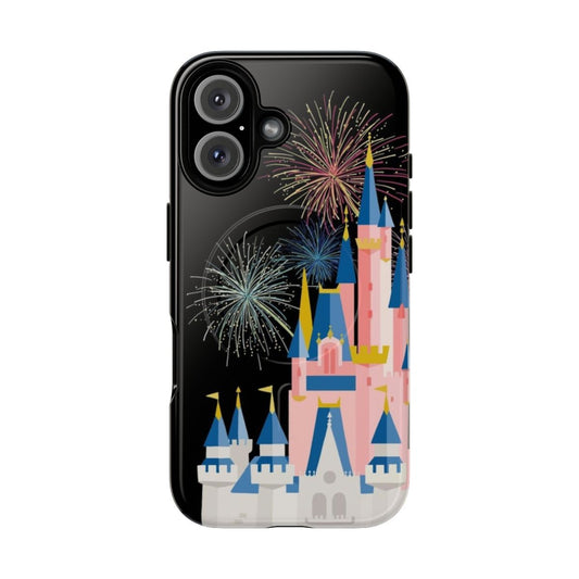 Fairytale castle phone case with sparkling fireworks design