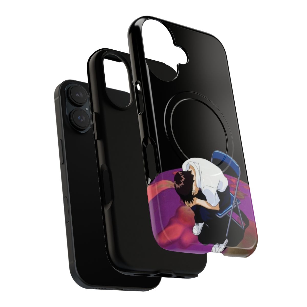 Anime-inspired phone case featuring Shinji Ikari from Neon Genesis Evangelion - Layers