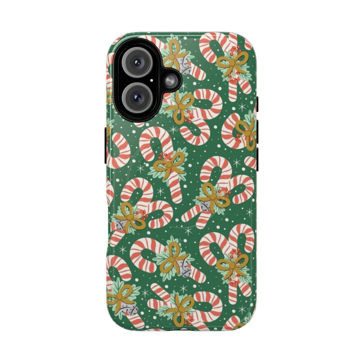 Vintage-inspired candy cane pattern on a tough phone case