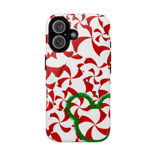 Peppermint Christmas themed magnetic tough phone case