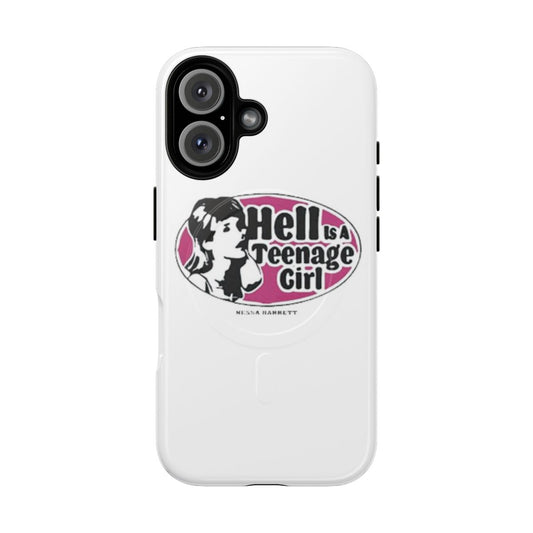 Magnetic tough phone case featuring artwork inspired by Nessa Barrett's "hell is a teenage girl" album