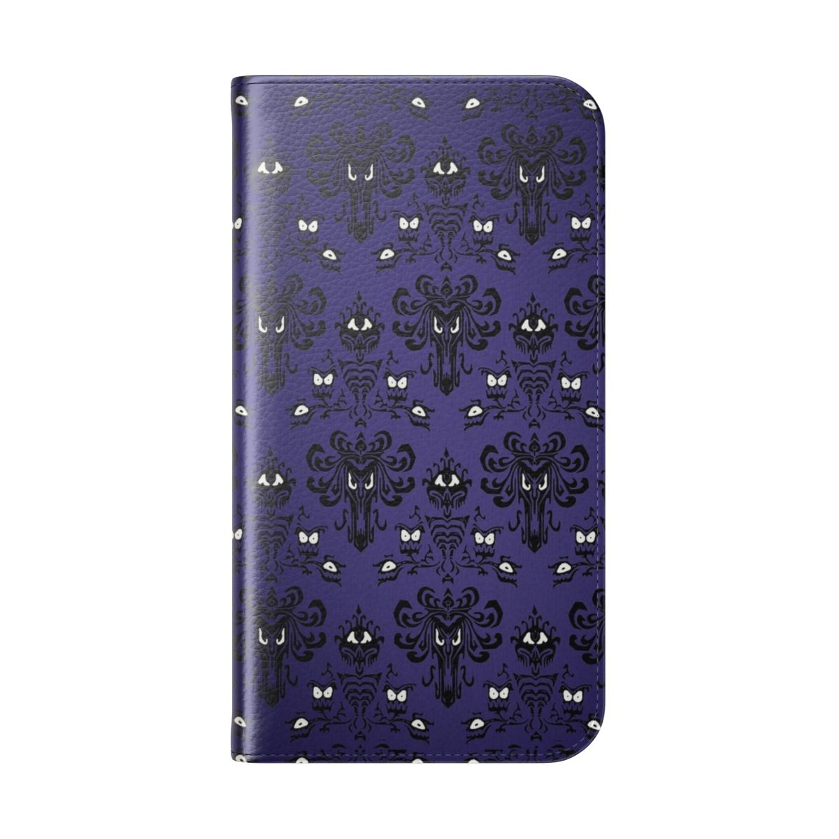 Haunted Halls Gothic Phone Case - Spooky Cellphone Cover with Haunted Mansion Inspired Design - Folded Back