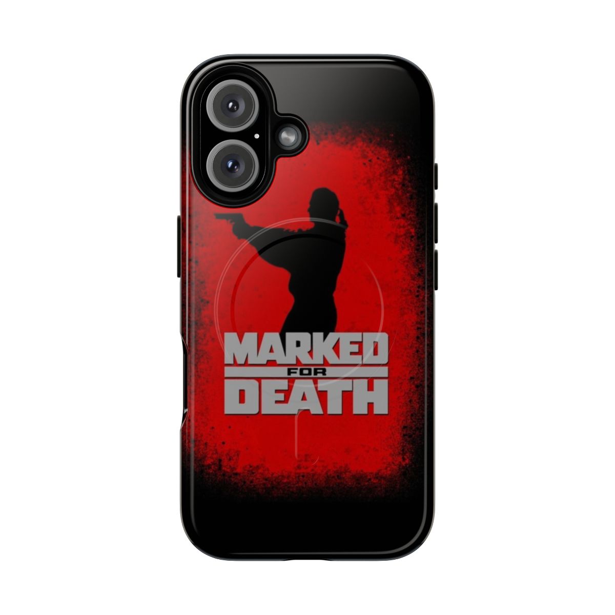 Magnetic tough phone cases featuring designs inspired by Steven Seagal movies like Out for Justice, Under Siege, and Marked for Death.