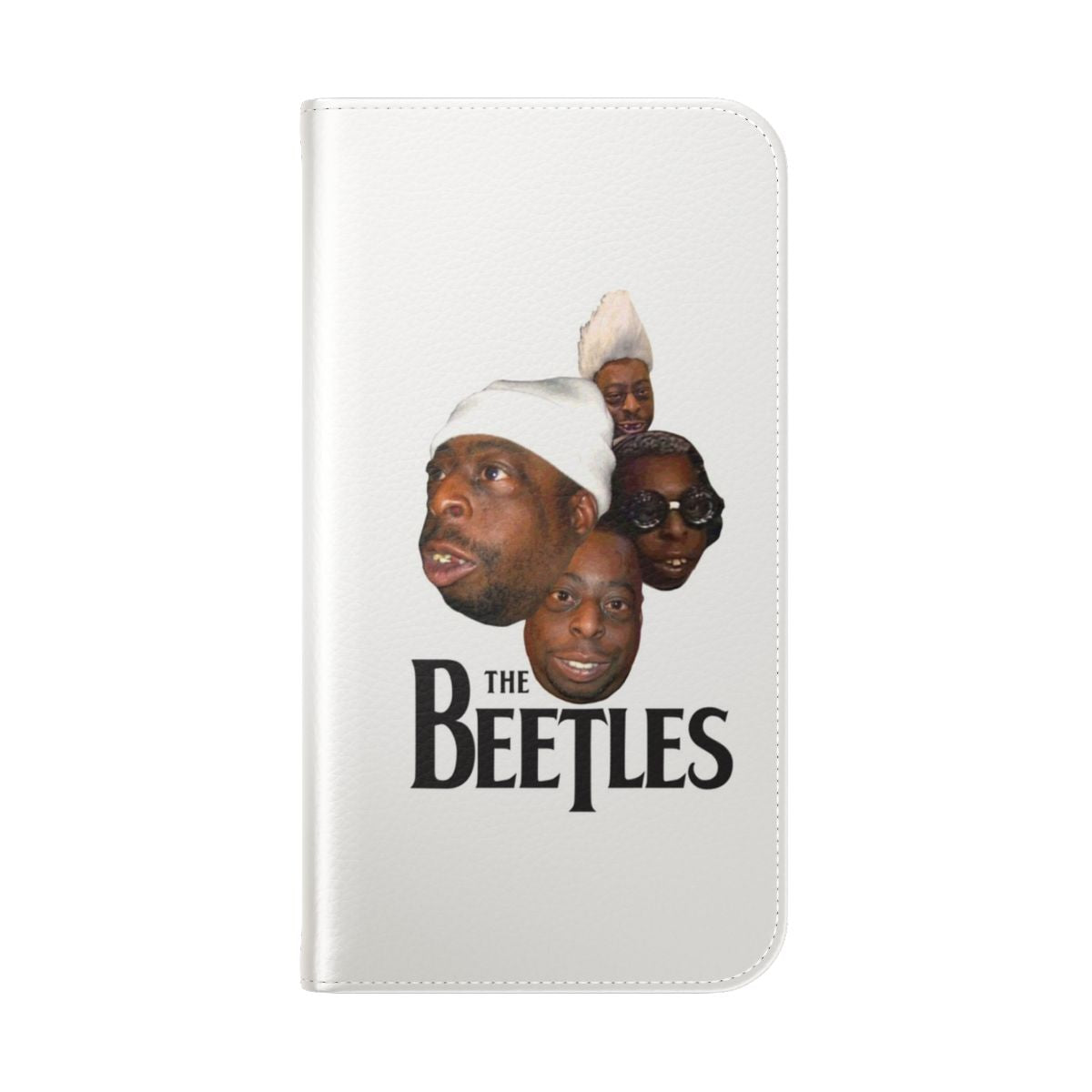 Vibrant Beetle-Inspired Flip Phone Case with Unique Imagery - Folded Back