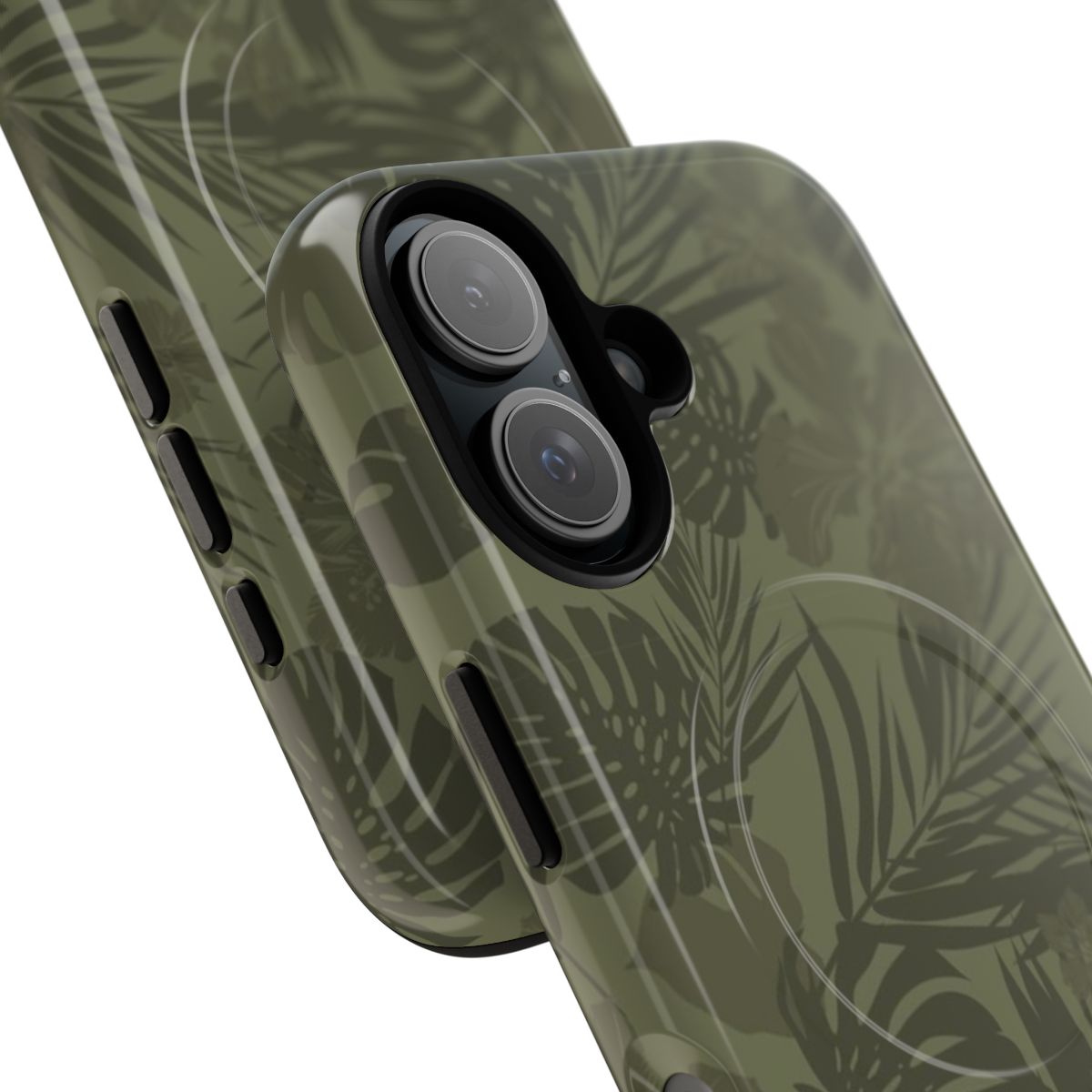 Stylish summer camo magnetic tough phone cases with floral and tropical patterns - Detail