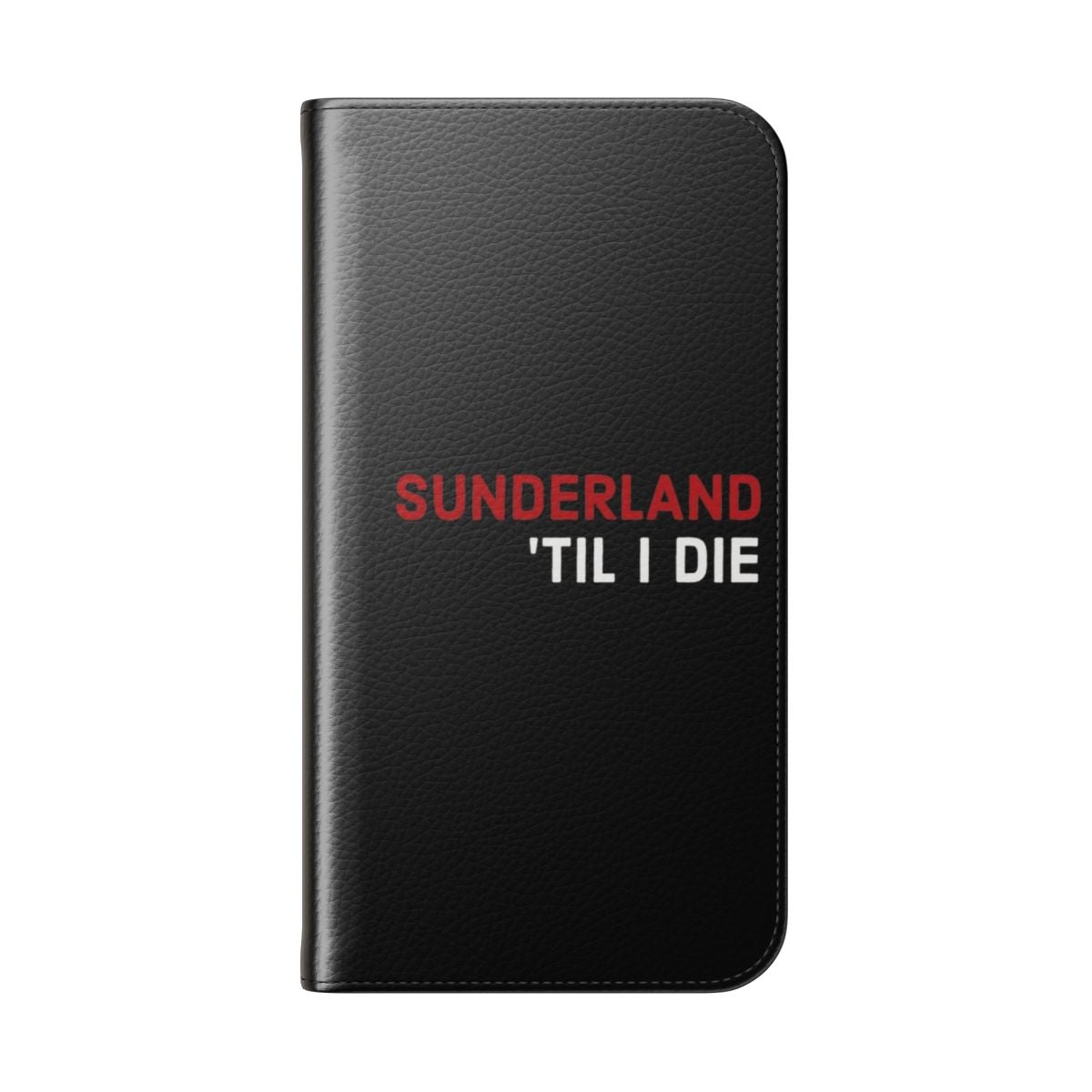 Sunderland FC fan flip cover phone case with team colors and logo - Folded Back