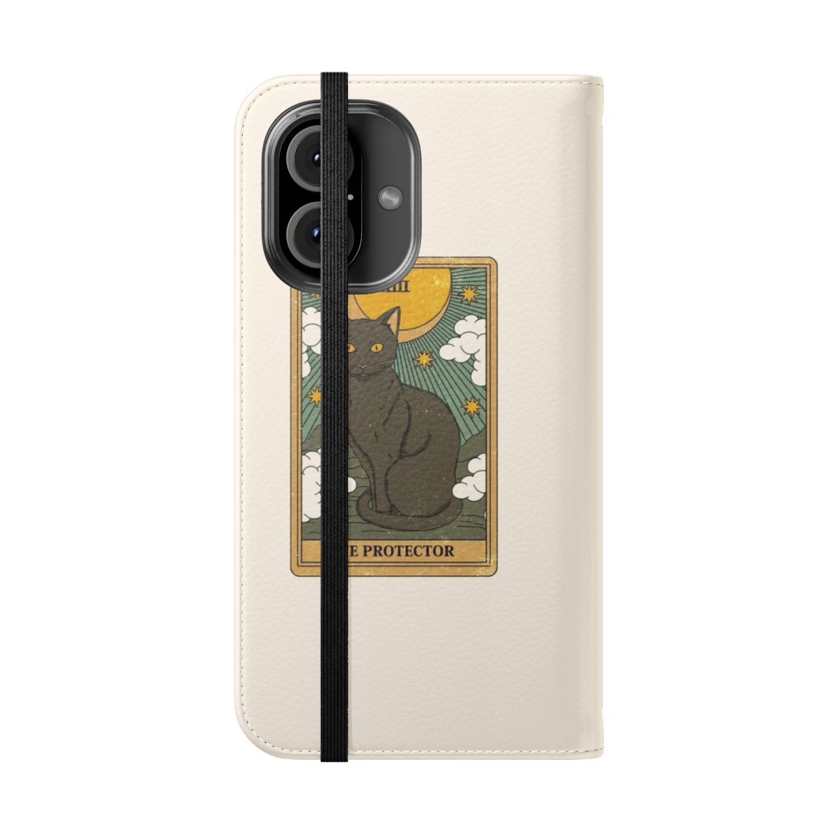 Enchanting cat-themed protective phone case - Folded Front