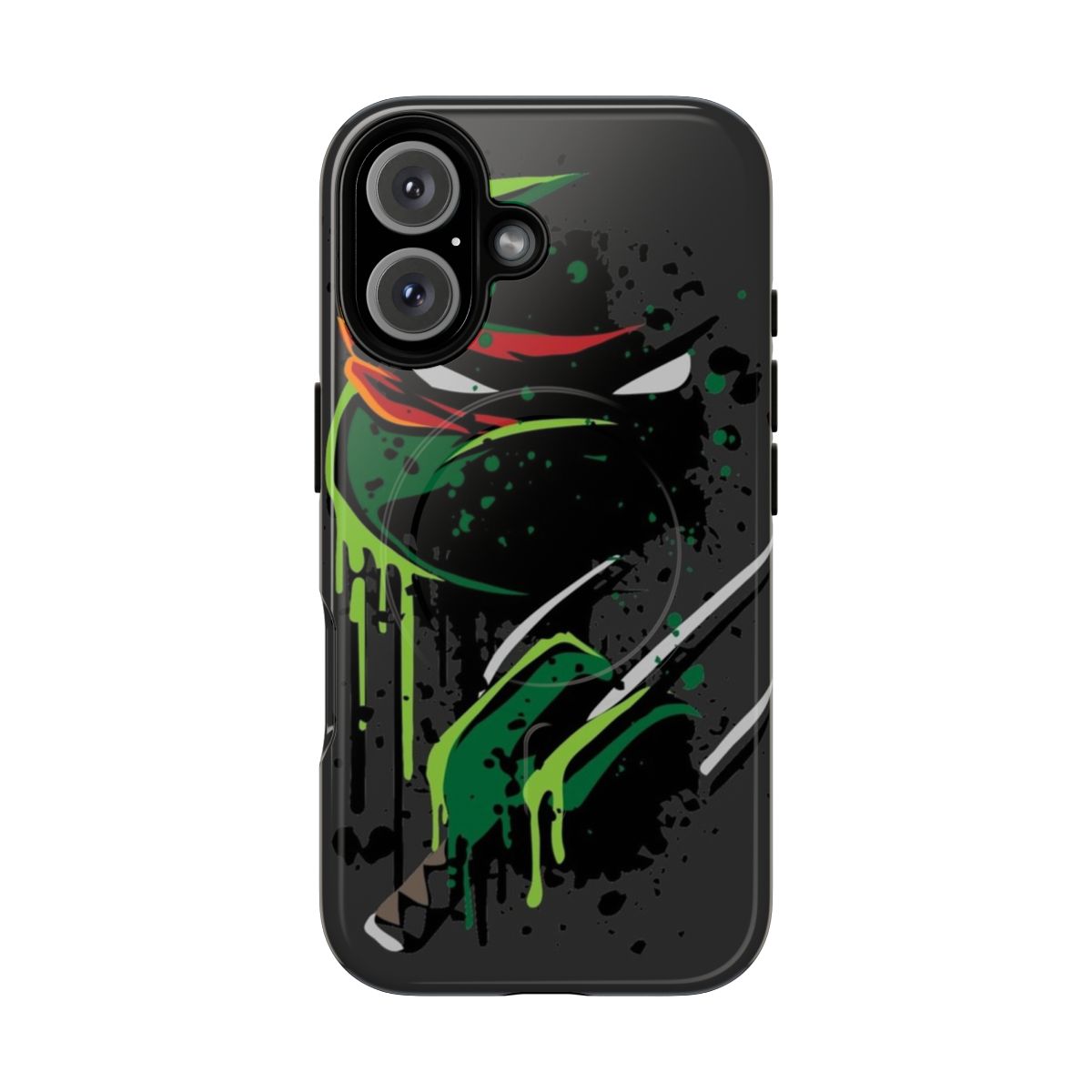 Magnetic tough phone case with Raphael, the ninja turtle