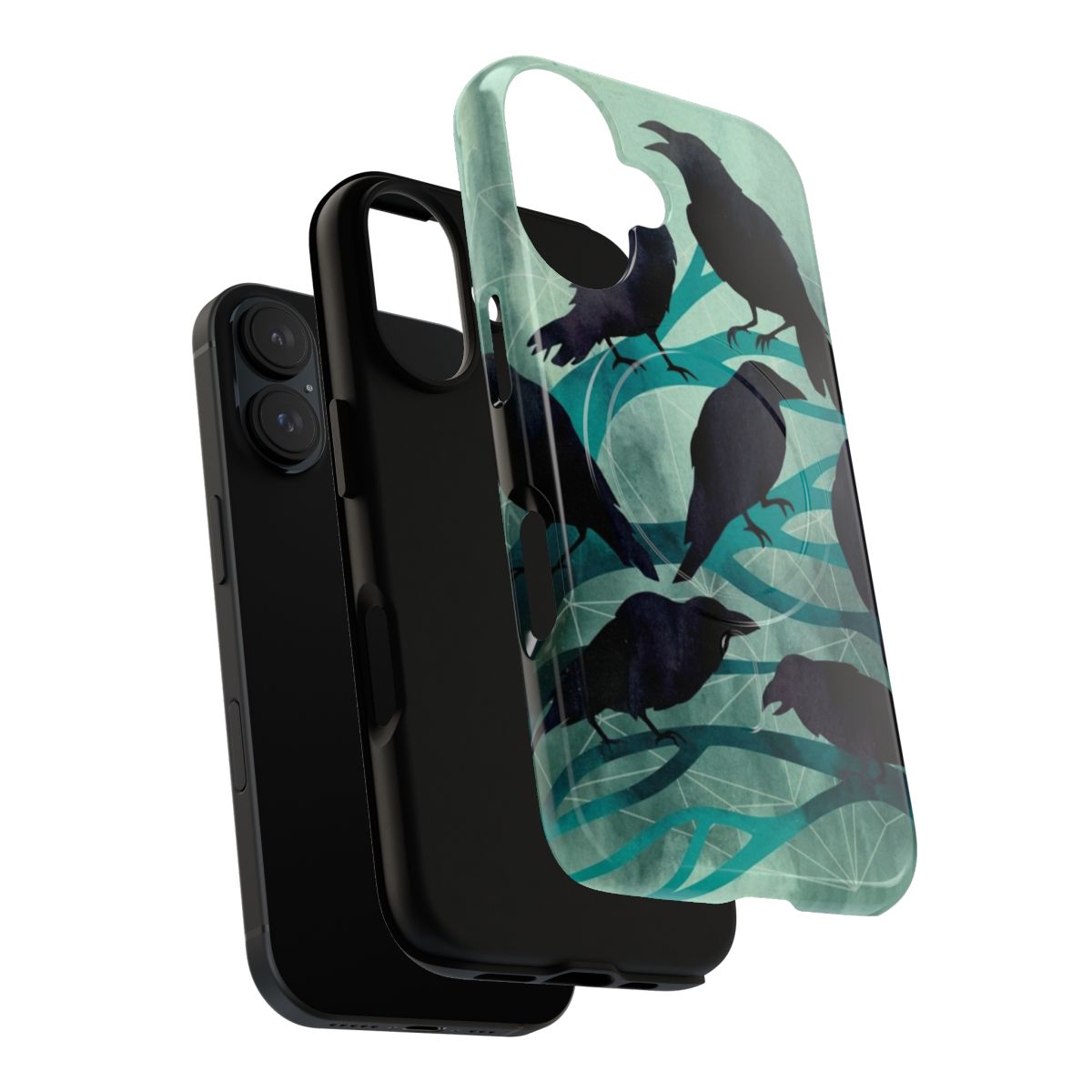 A raven, bird, or crow design on a magnetic tough phone case - Layers