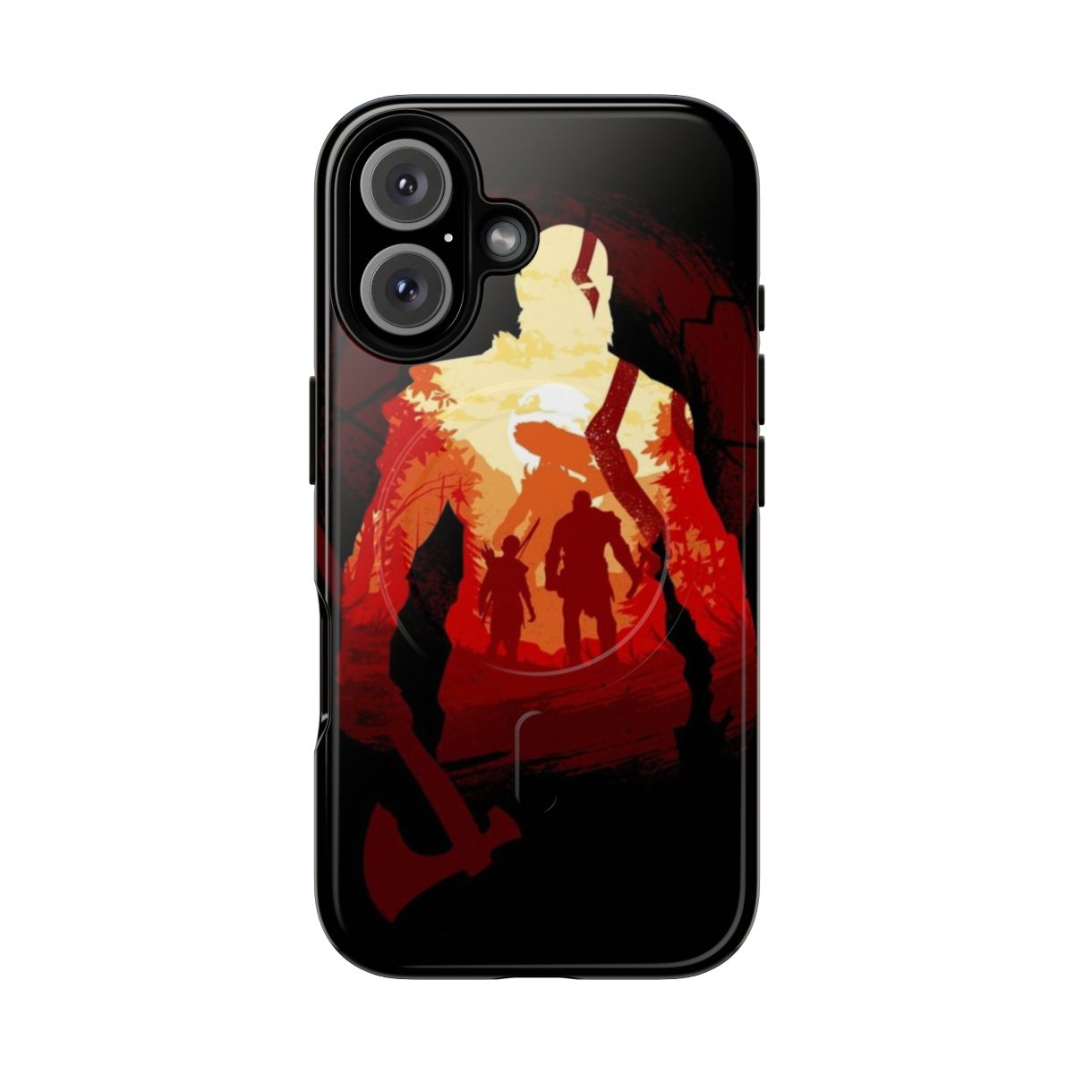 Magnetic tough phone case with mythological gods design