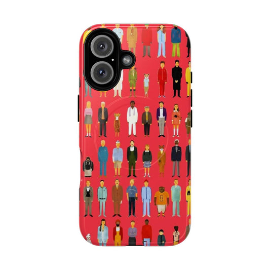 Pastel phone case featuring Wes Anderson movie characters