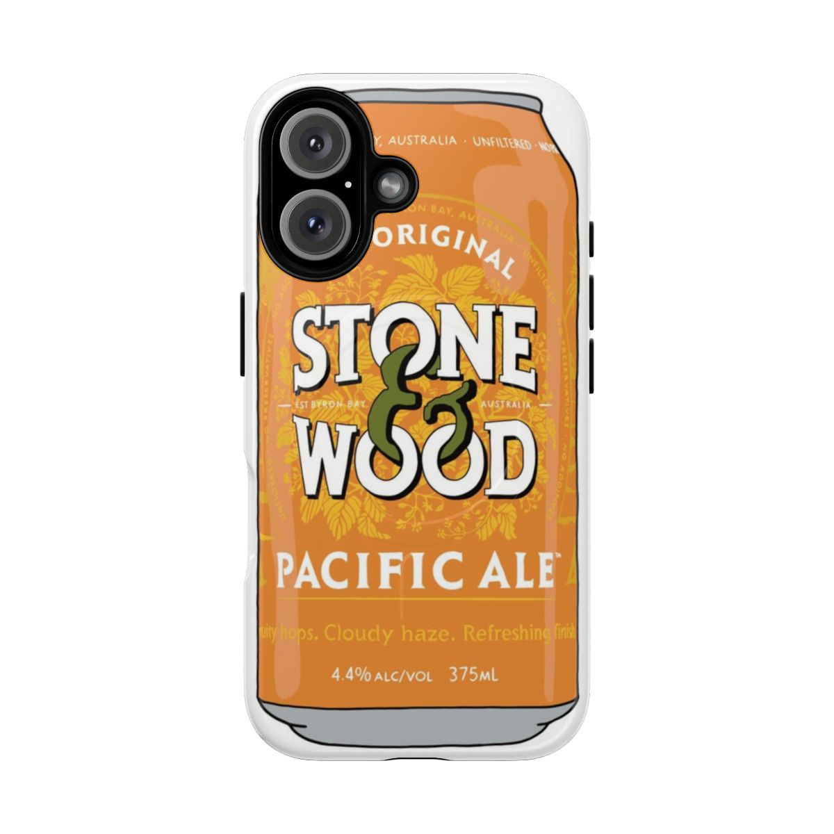 Hand-drawn stone and wood phone case with magnetic tough design